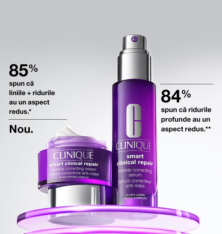 Nou. 85% spun ca liniile + ridurile au un aspect redus.* 84% spun ca ridurile profunde au un aspect redus.**