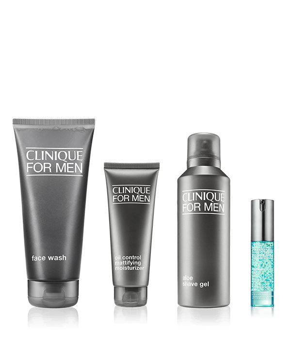 Set Clinique For Men™ Oil Control Mattifying Moisturizer + Face Wash + Maximum Hydrator Eye 96-Hour Hydro-Filler Concentrate + A