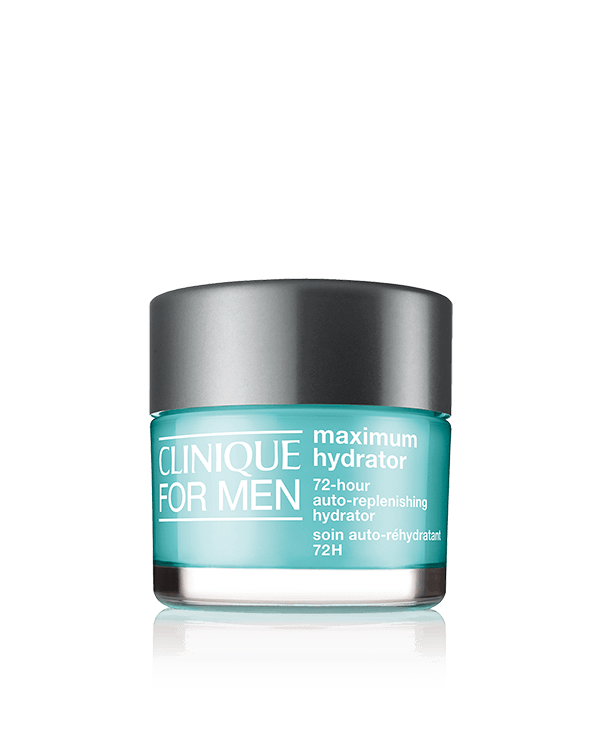 Clinique For Men™ Maximum Hydrator 72-Hour Auto-Replenishing Hydrator, Gel-crema cu textura usoara, fara ulei, reimprospateaza si impulsioneaza instant hidratarea si rehidrateaza timp de 72 de ore—chiar si dupa ce te-ai spalat pe fata.