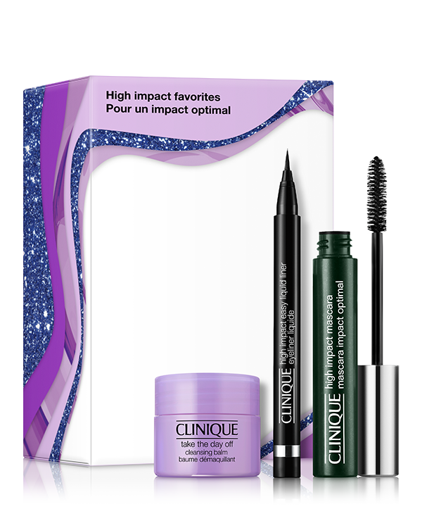 High Impact Favorites Eye Makeup Set, Produsele esentiale pentru o privire indrazneata, plus demachiantul nostru favorit al fanilor. Produse in valoare de 261 lei.
